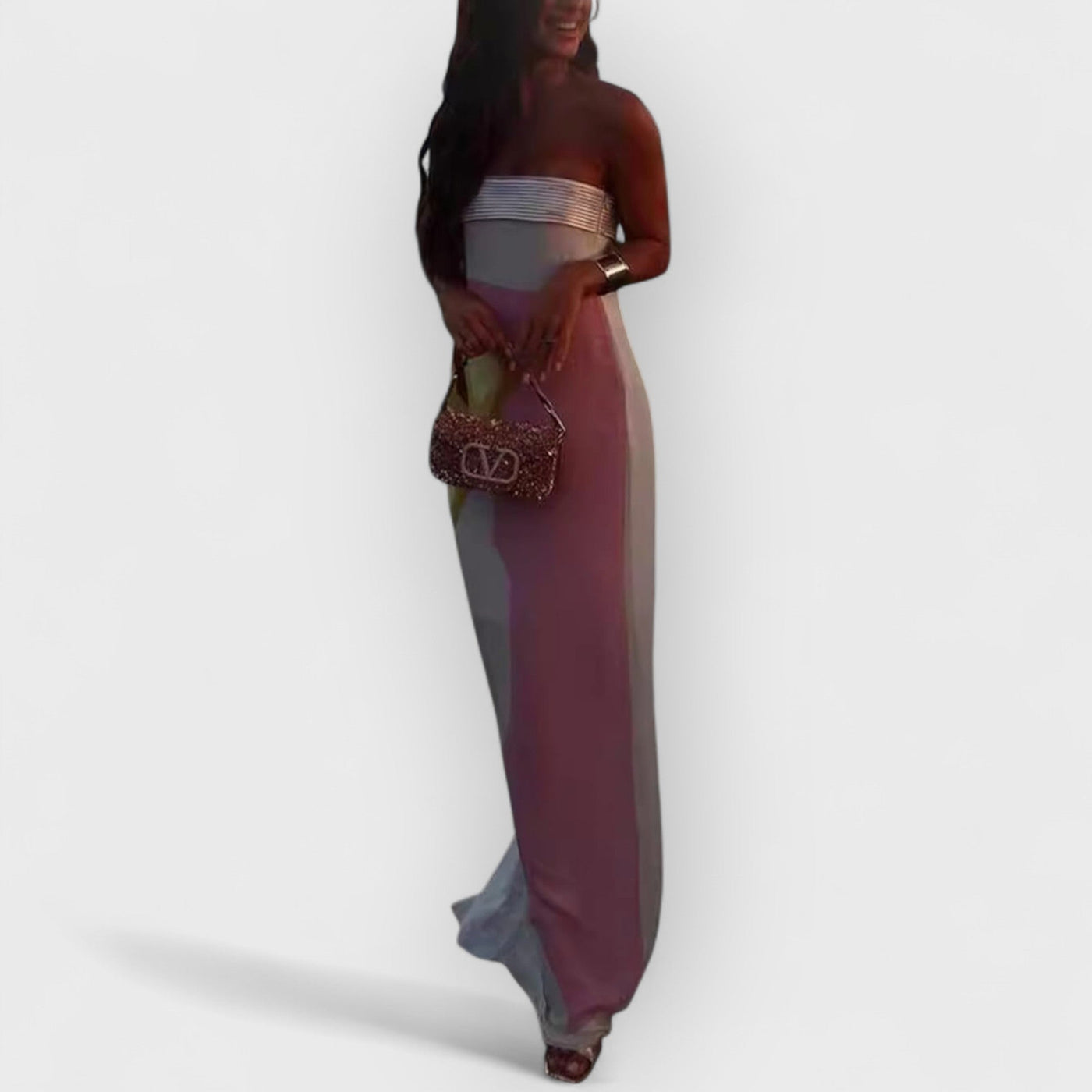 Summer Sexy Chest-Wrapped Printed Floor-Length Maxi Dress