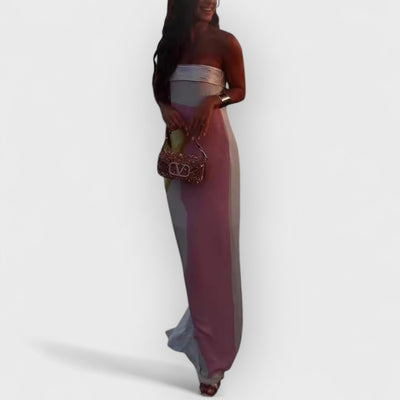 Summer Sexy Chest-Wrapped Printed Floor-Length Maxi Dress