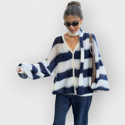 Cozy Stripe Sweater Cardigan