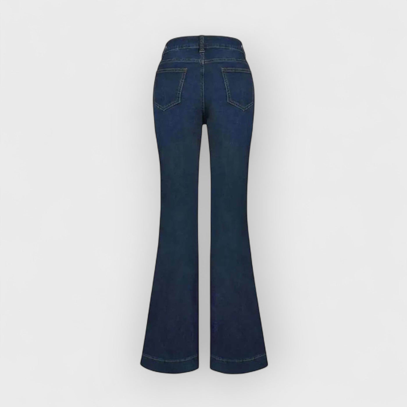 Stylish High-Waisted Patchwork Flared Jeans