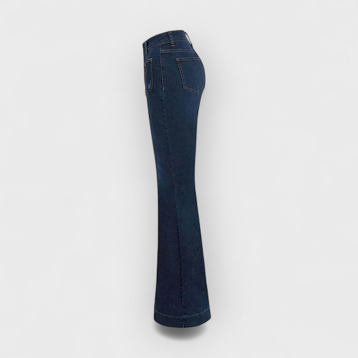 Stylish High-Waisted Patchwork Flared Jeans