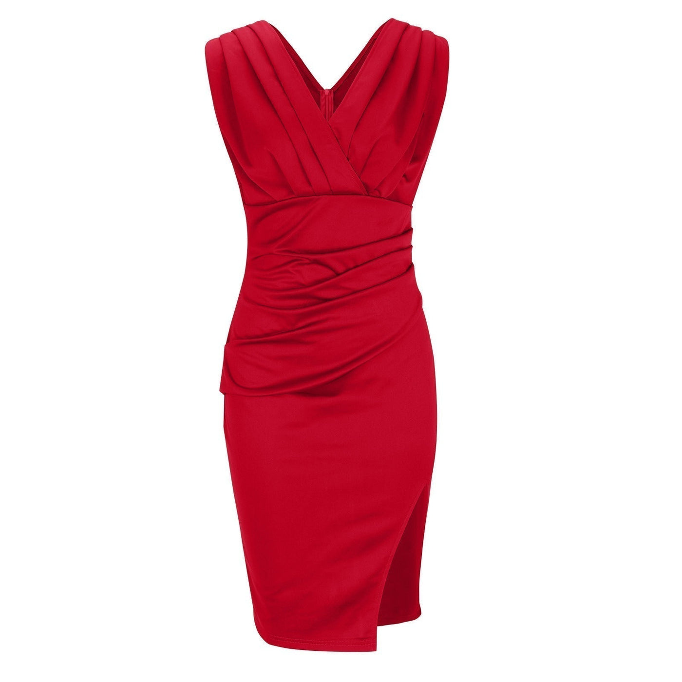 Amy | Fitted dress with a V-neck and slit