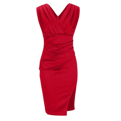Amy | Fitted dress with a V-neck and slit