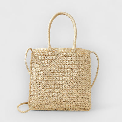 Colored Flower Woven Straw Bag