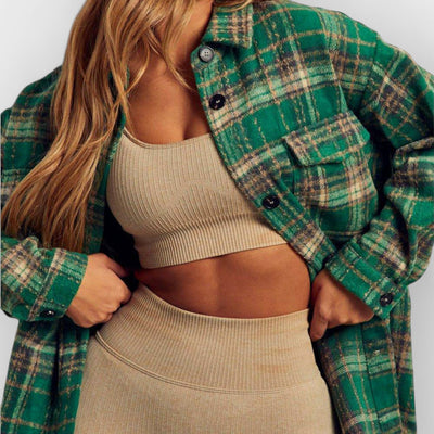 Catching Feelings Plaid Top Button Down Shirt Jacket