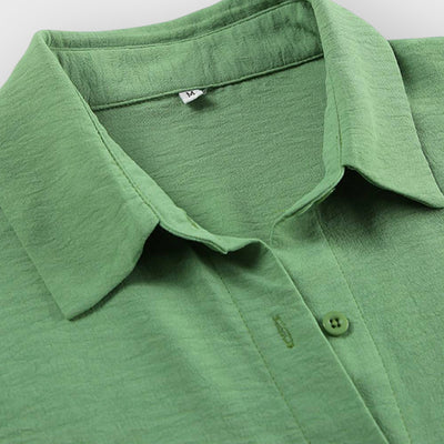Lapel collar single breasted shirt women's high-end casual long-sleeved