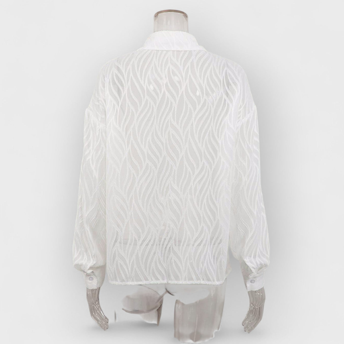 White Women Blouses Thin Lapel Elegant Long Sleeve Shirts