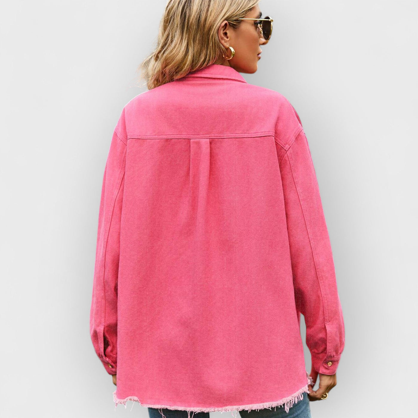 Pink Quilted Chest Pocket Shacket