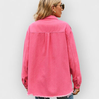 Pink Quilted Chest Pocket Shacket