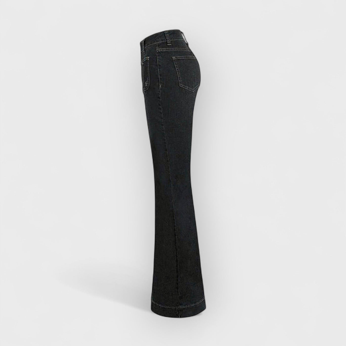 Stylish High-Waisted Patchwork Flared Jeans