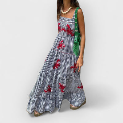 Exquisite Embroidered Holiday Camisole Midi Dress