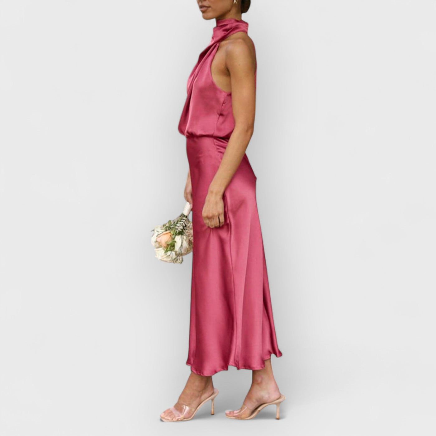 Unique Bridesmaid Sleeveless High Neck Maxi Dresses