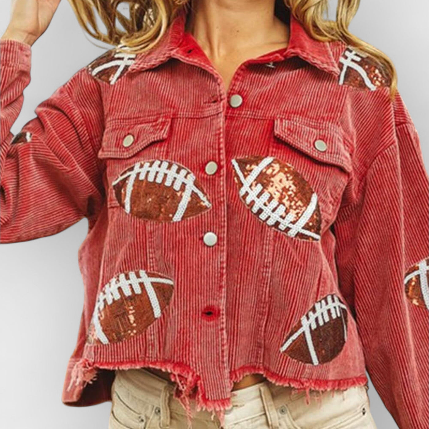 Game Day Rugby Sequined Single Breasted Jacket