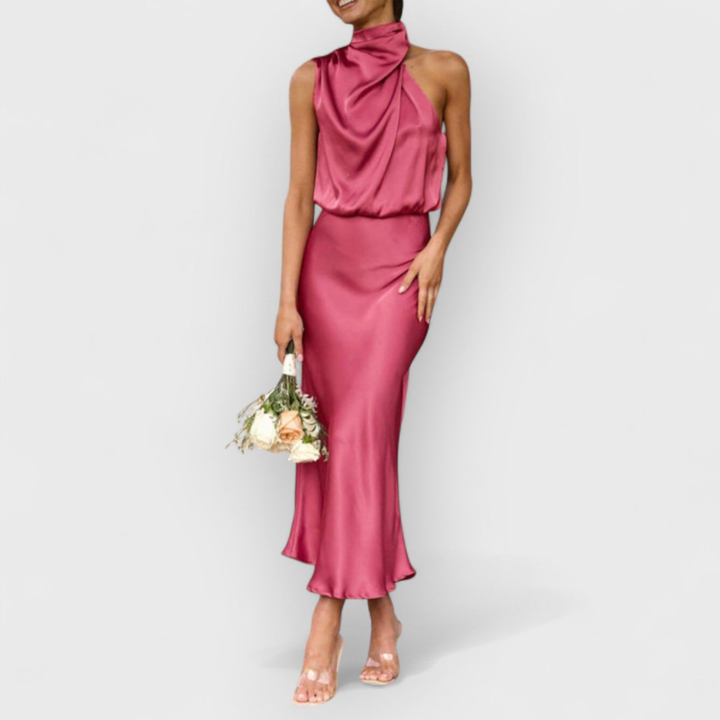 Unique Bridesmaid Sleeveless High Neck Maxi Dresses
