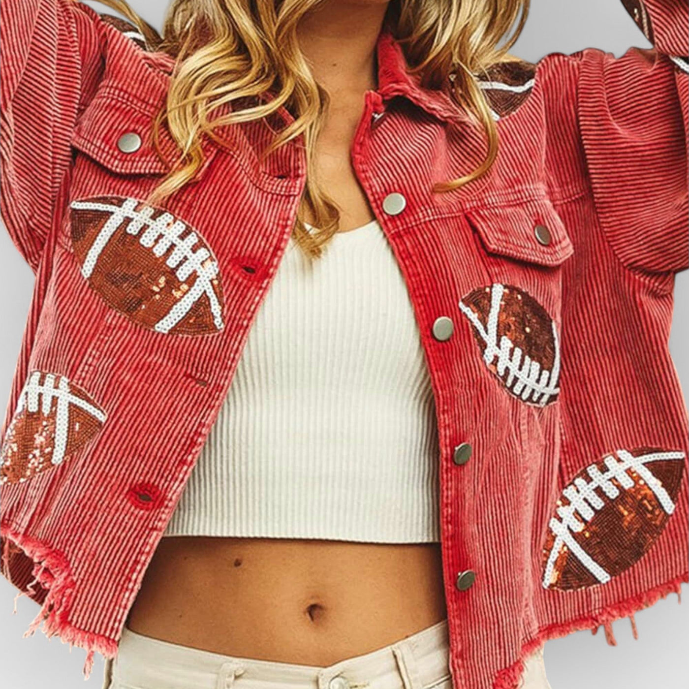 Game Day Rugby Sequined Single Breasted Jacket