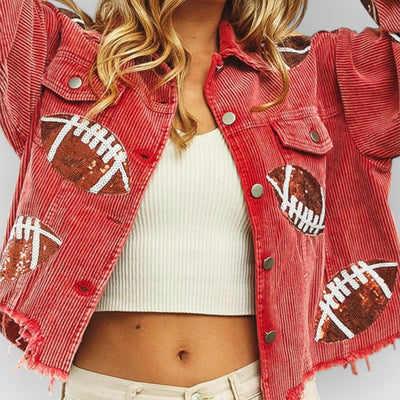 Game Day Rugby Sequined Single Breasted Jacket