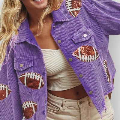 Game Day Rugby Sequined Single Breasted Jacket