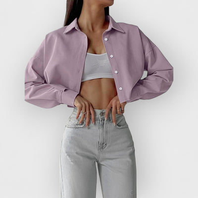 Purple Single Breasted Lapel Shirt