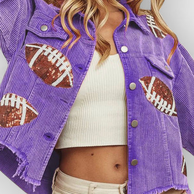 Game Day Rugby Sequined Single Breasted Jacket