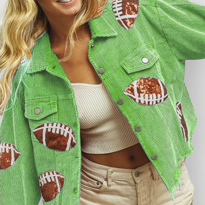 Game Day Rugby Sequined Single Breasted Jacket