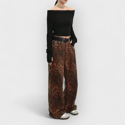 Vintage Leopard Print Jeans