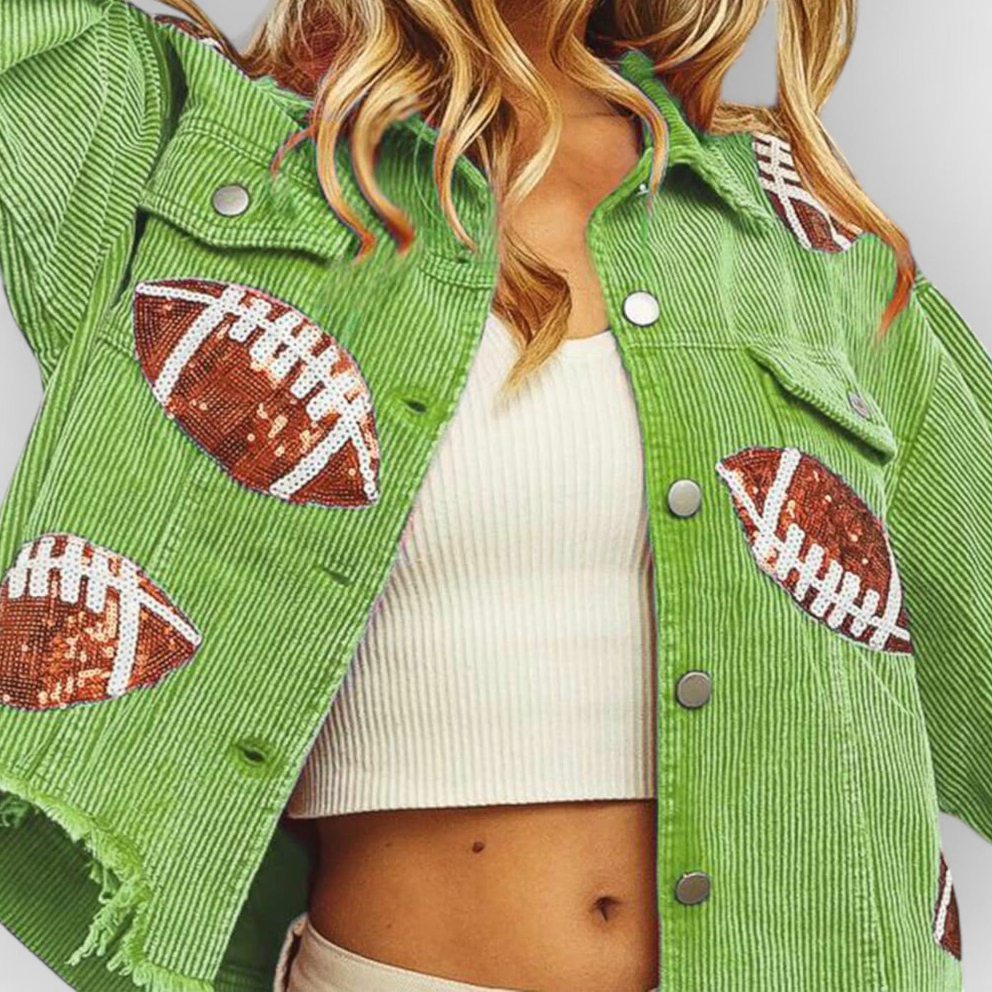 Game Day Rugby Sequined Single Breasted Jacket