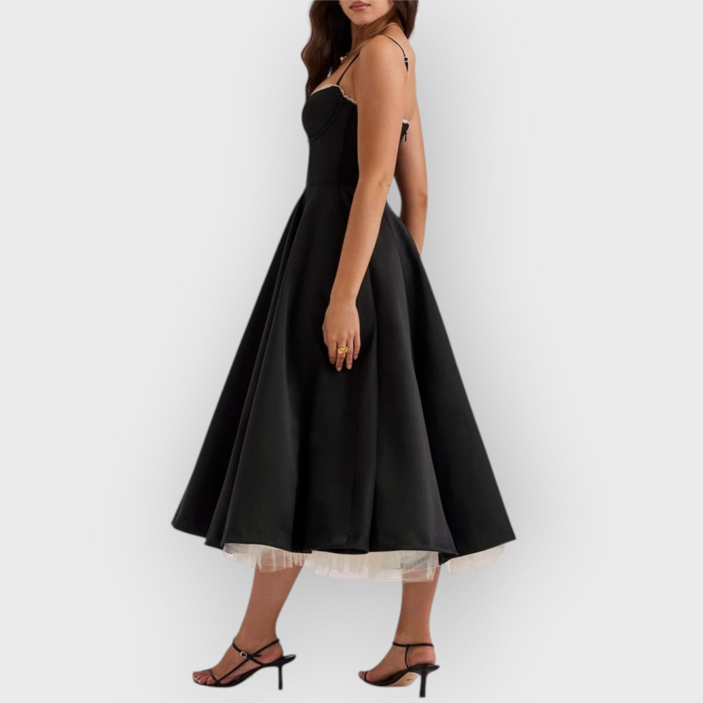 Black Tulle Midi Dress