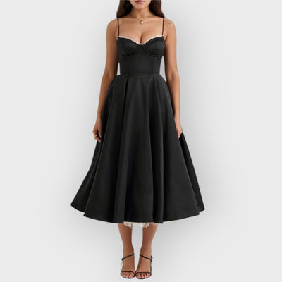 Black Tulle Midi Dress
