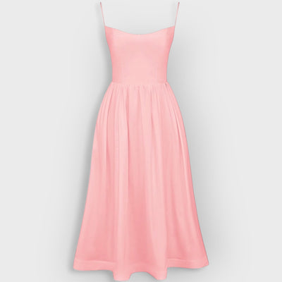 Rose Pink Cotton Corset Sundress