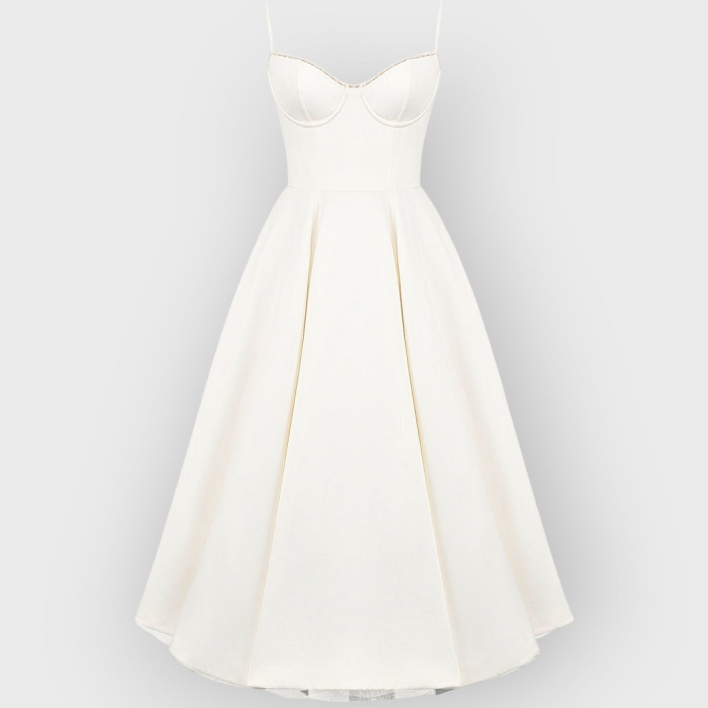 White Tulle Midi Dress