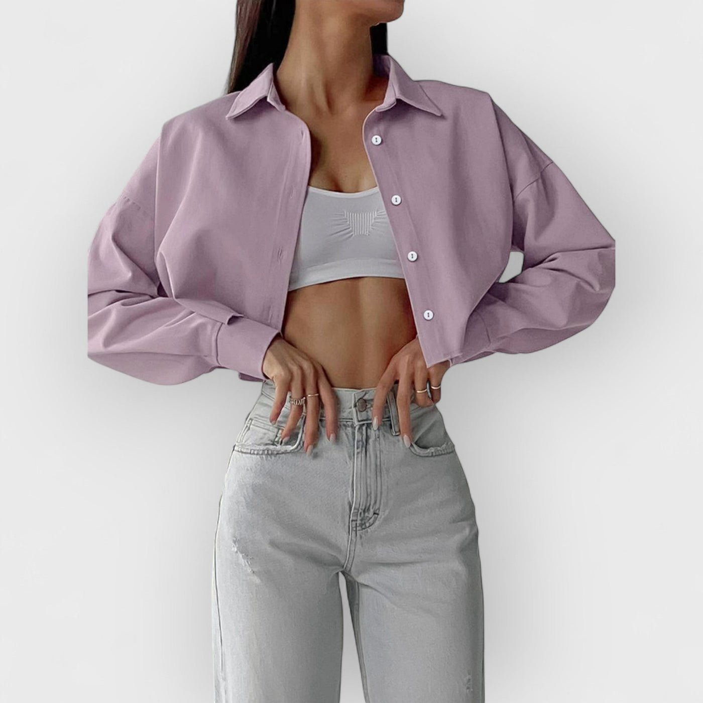 Purple Single Breasted Lapel Shirt