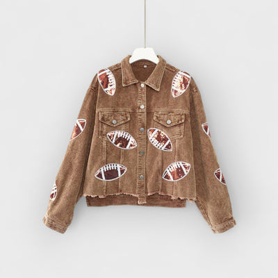 Game Day Rugby Sequined Single Breasted Jacket