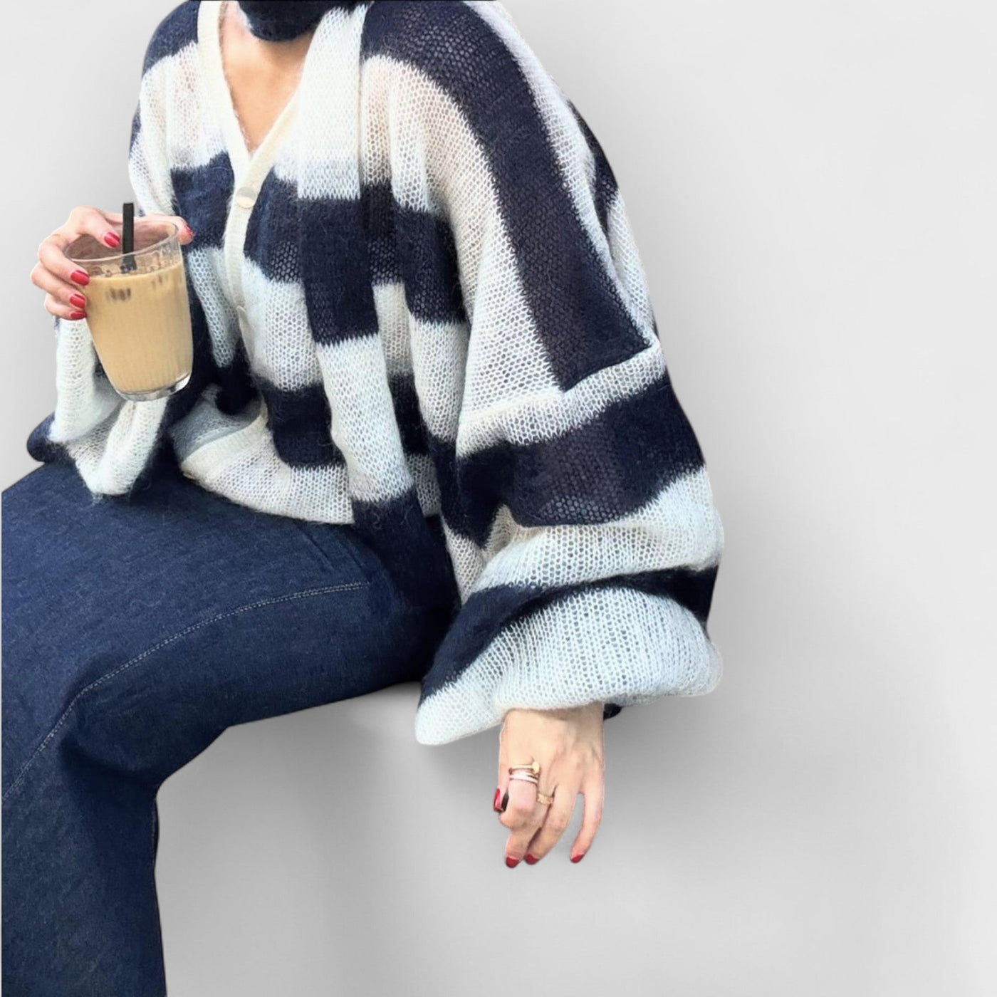 Cozy Stripe Sweater Cardigan