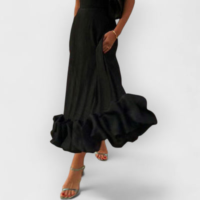 Flounce Bustier Maxi Dress
