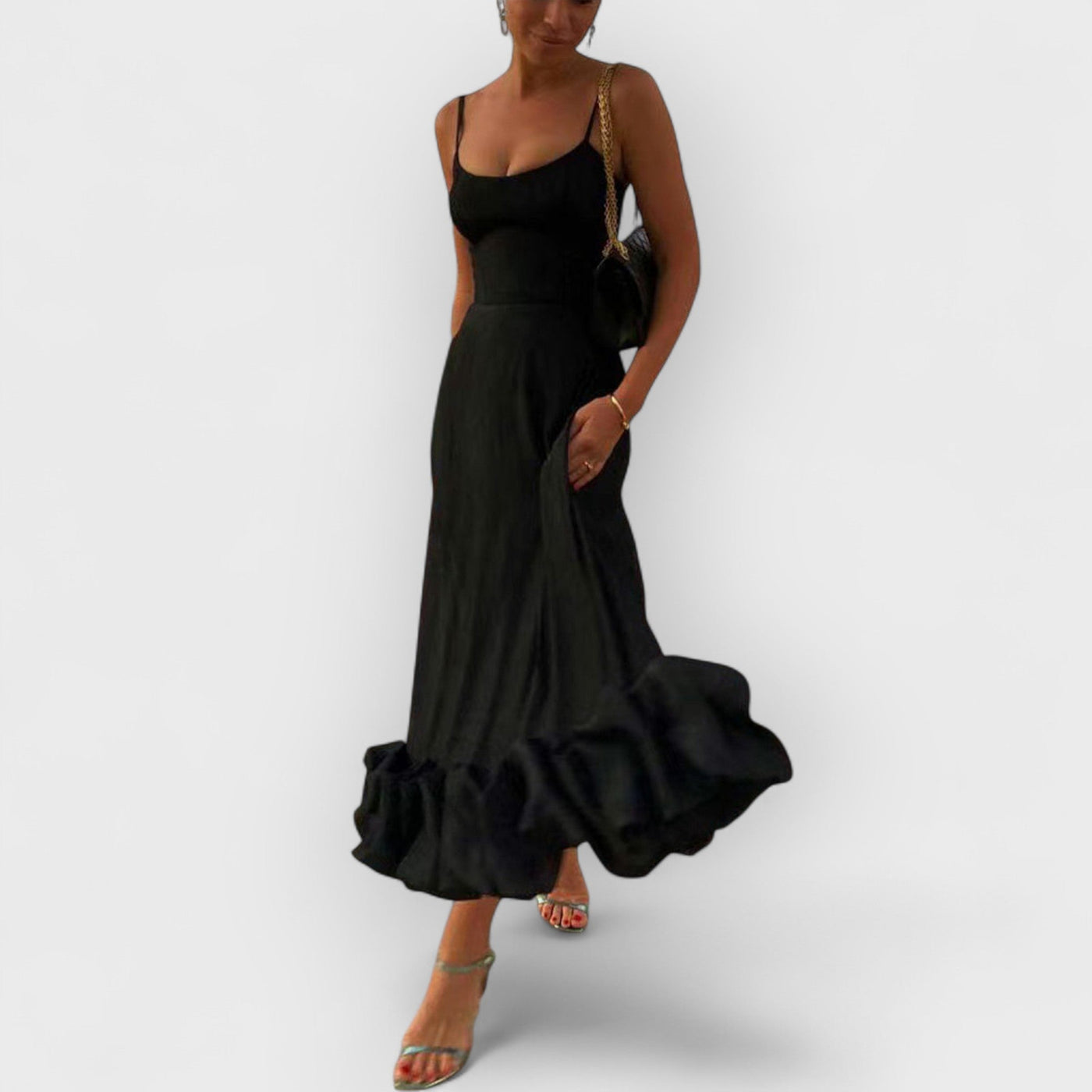 Flounce Bustier Maxi Dress