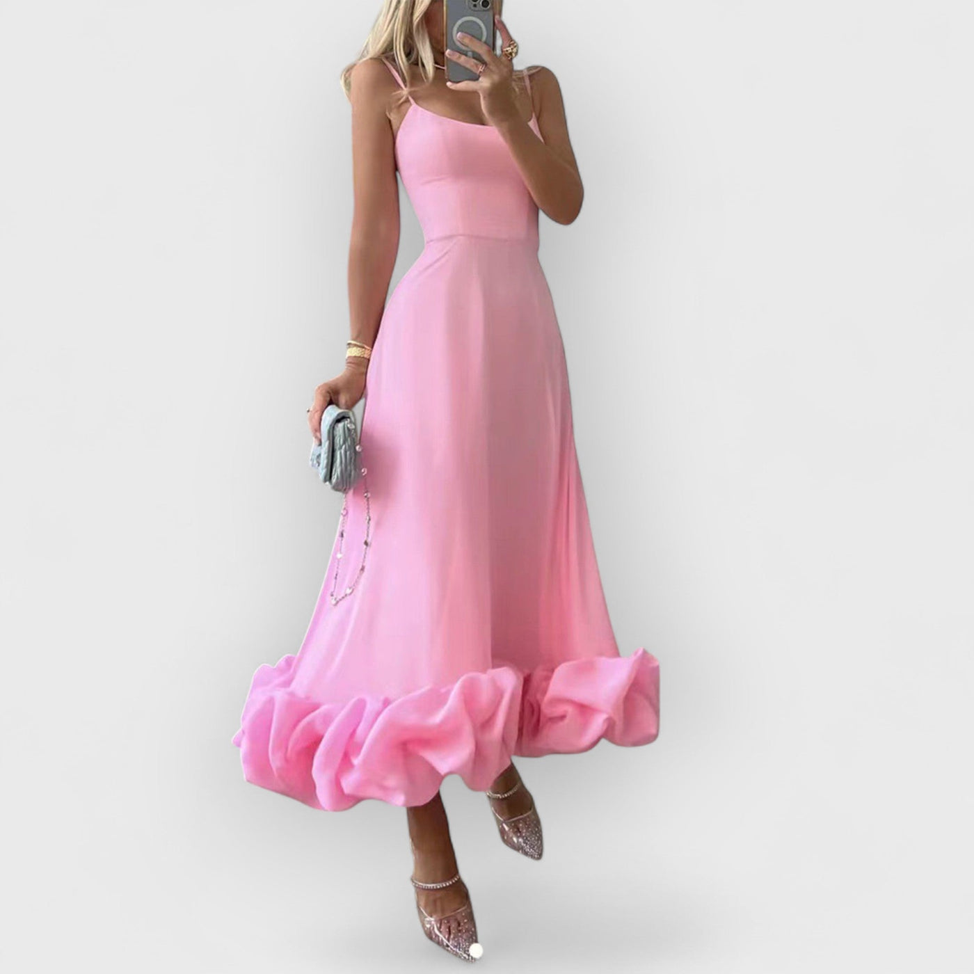 Flounce Bustier Maxi Dress