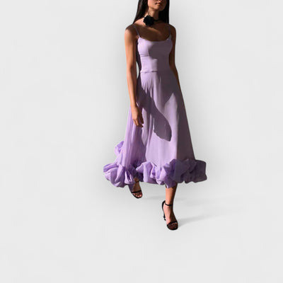 Flounce Bustier Maxi Dress