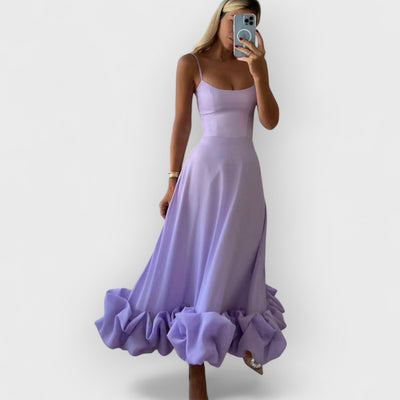 Flounce Bustier Maxi Dress