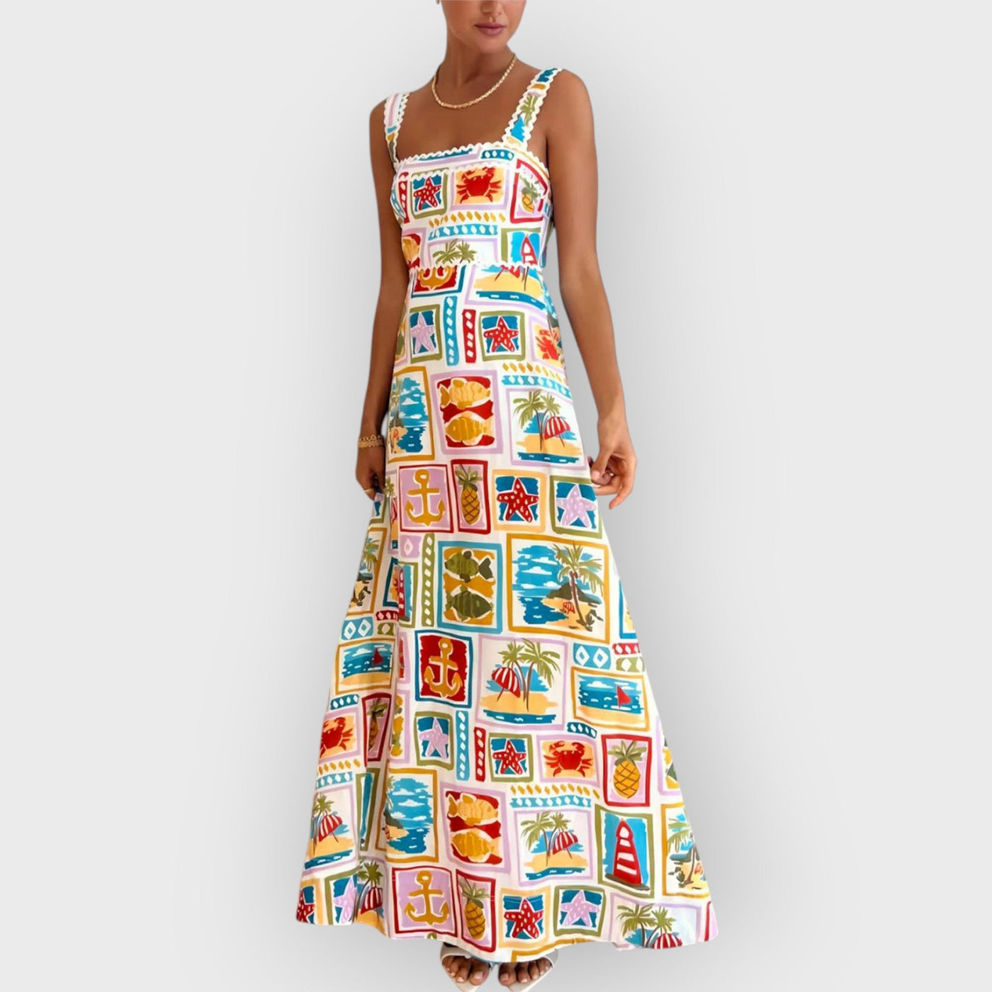 Graffiti Strap Tube Top Sexy Lace Maxi Dress
