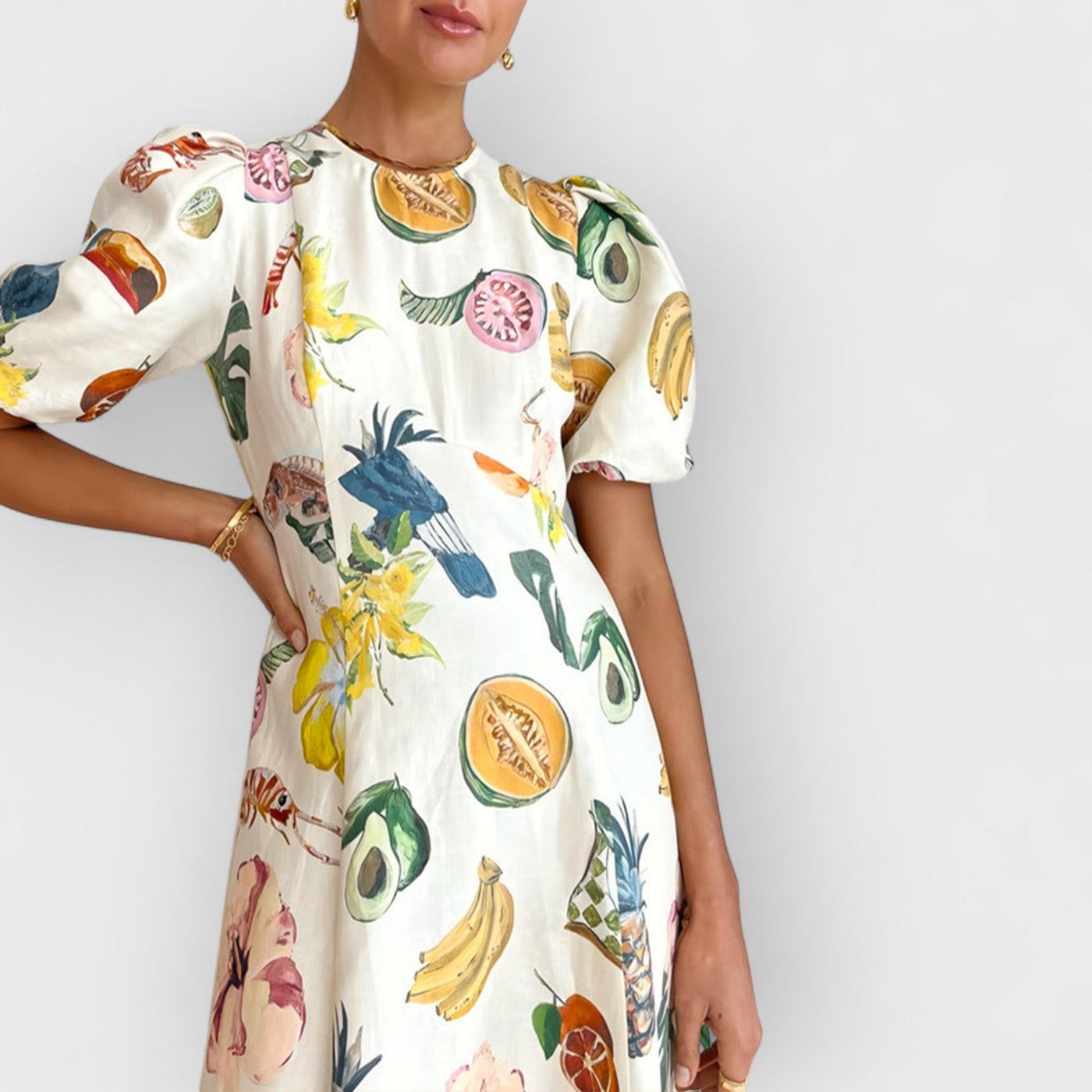 Fashion Graffiti Print Slim Fit Versatile Maxi Dress