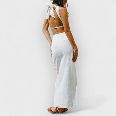 Halter Neck Backless Sexy Holiday Hollow Dress