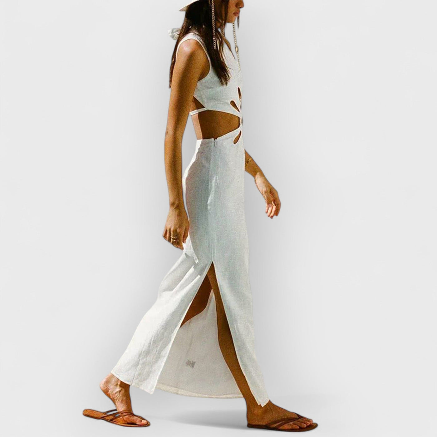 Halter Neck Backless Sexy Holiday Hollow Dress