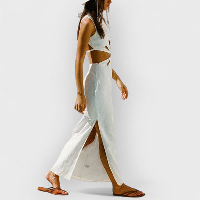 Halter Neck Backless Sexy Holiday Hollow Dress