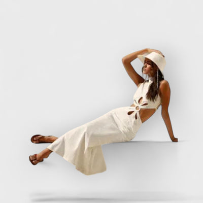 Halter Neck Backless Sexy Holiday Hollow Dress