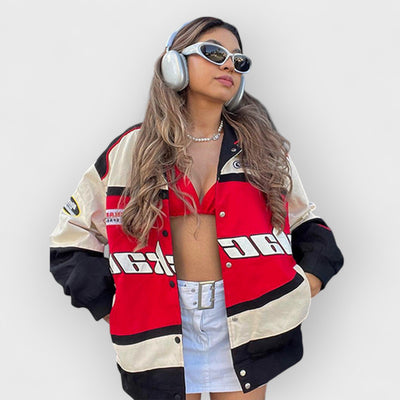Casual long-sleeve windbreaker biker jacket