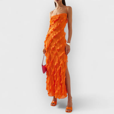 Wood Ear Skirt Slit Maxi Dress