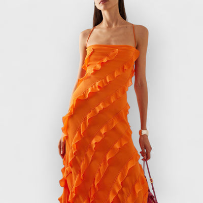 Wood Ear Skirt Slit Maxi Dress