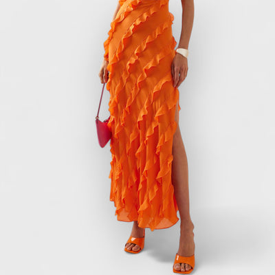 Wood Ear Skirt Slit Maxi Dress