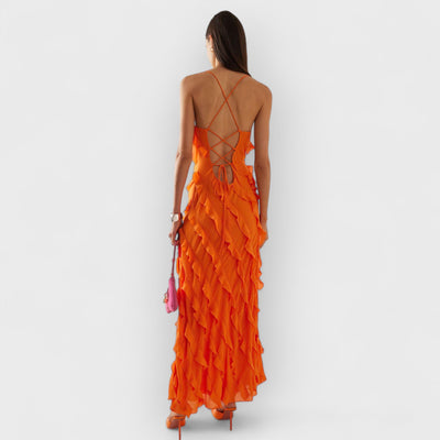 Wood Ear Skirt Slit Maxi Dress