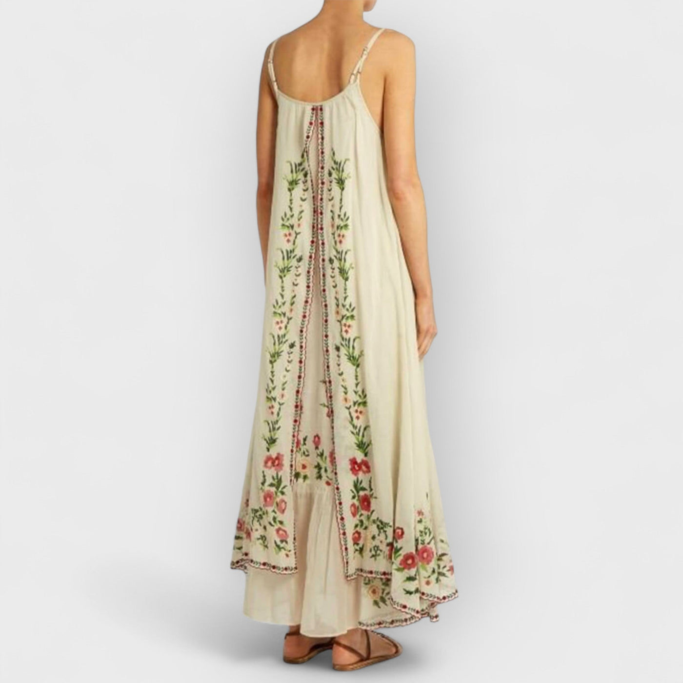 Round Neck Printed Swing Loose Long Dress